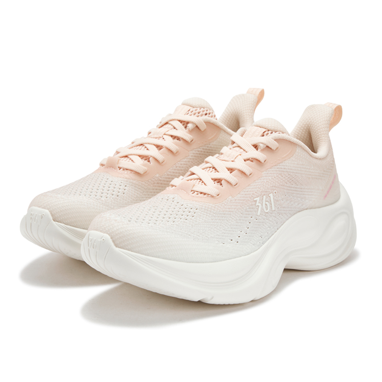 361° Abrasion Resistant Lightweight Rebound Low top Running Shoes Women’s Pink White