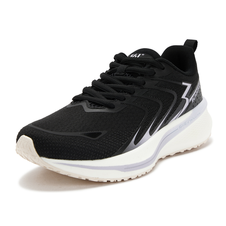 361° Slip Resistant Abrasion Resistant Mid top Casual Training Sprint Running Shoes Women’s Black White Purple