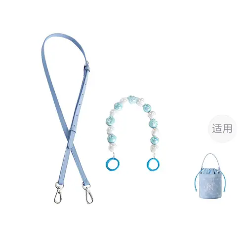 MLB, acrylic compatible changeable perfume pearl, shoulder bag, accessories, black fuchsia blue straps, luxury care, DIY, women's style