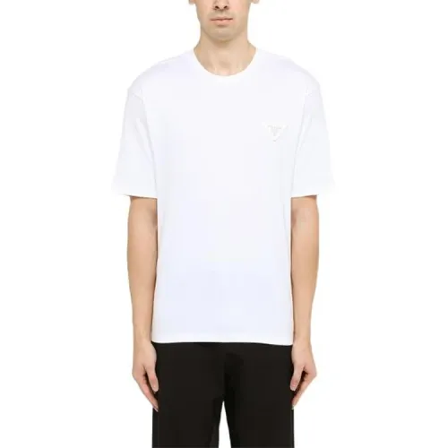 PRADA T Shirts Men's White Crew Neck Moderate Straight Fit