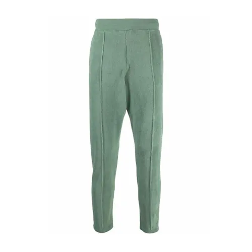 Golden Goose Knitted Sweatpants Men's Green Moderate Straight Fit Pants