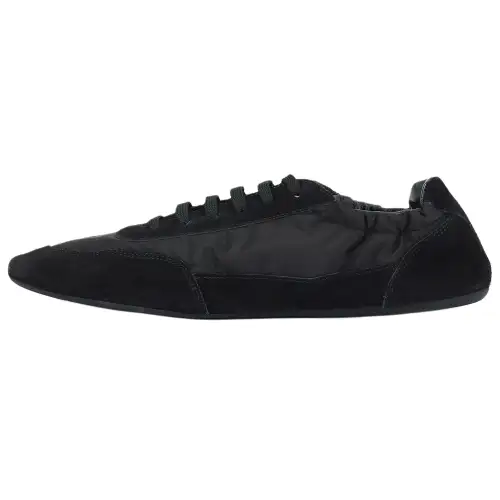 PRADA Re Nylon Collapse Leather Low top Casual Shoes 0.5cm Women's Black
