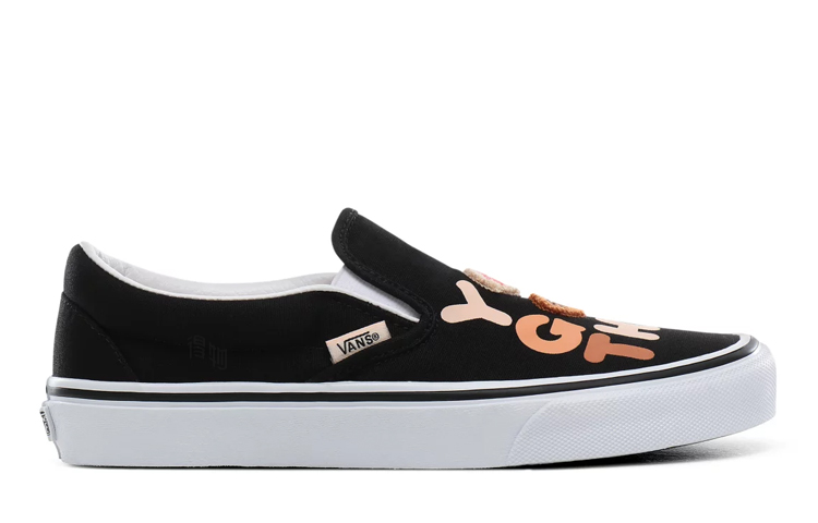 Слипоны Vans CLASSIC SLIP-ON Breast Cancer Awareness Classic (черно-белые) — Чёрный / белый — фото 2