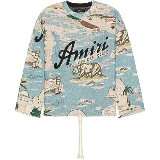 AMIRI Sweaters Men's Blue Crew Neck