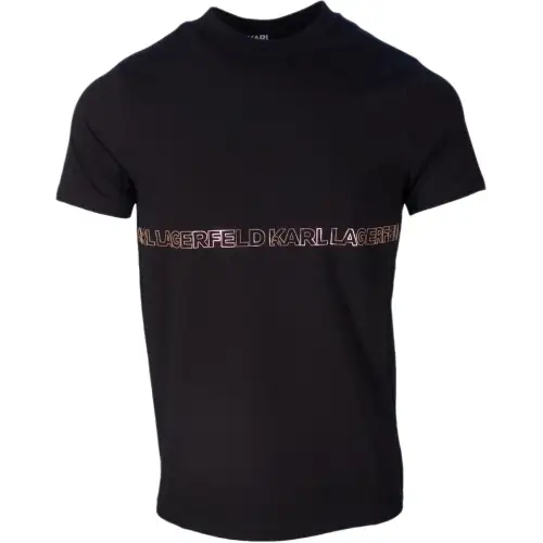 KARL LAGERFELD / Karl Lagerfeld Jeans T Shirts Men's Black Crew Neck Moderate Straight Fit