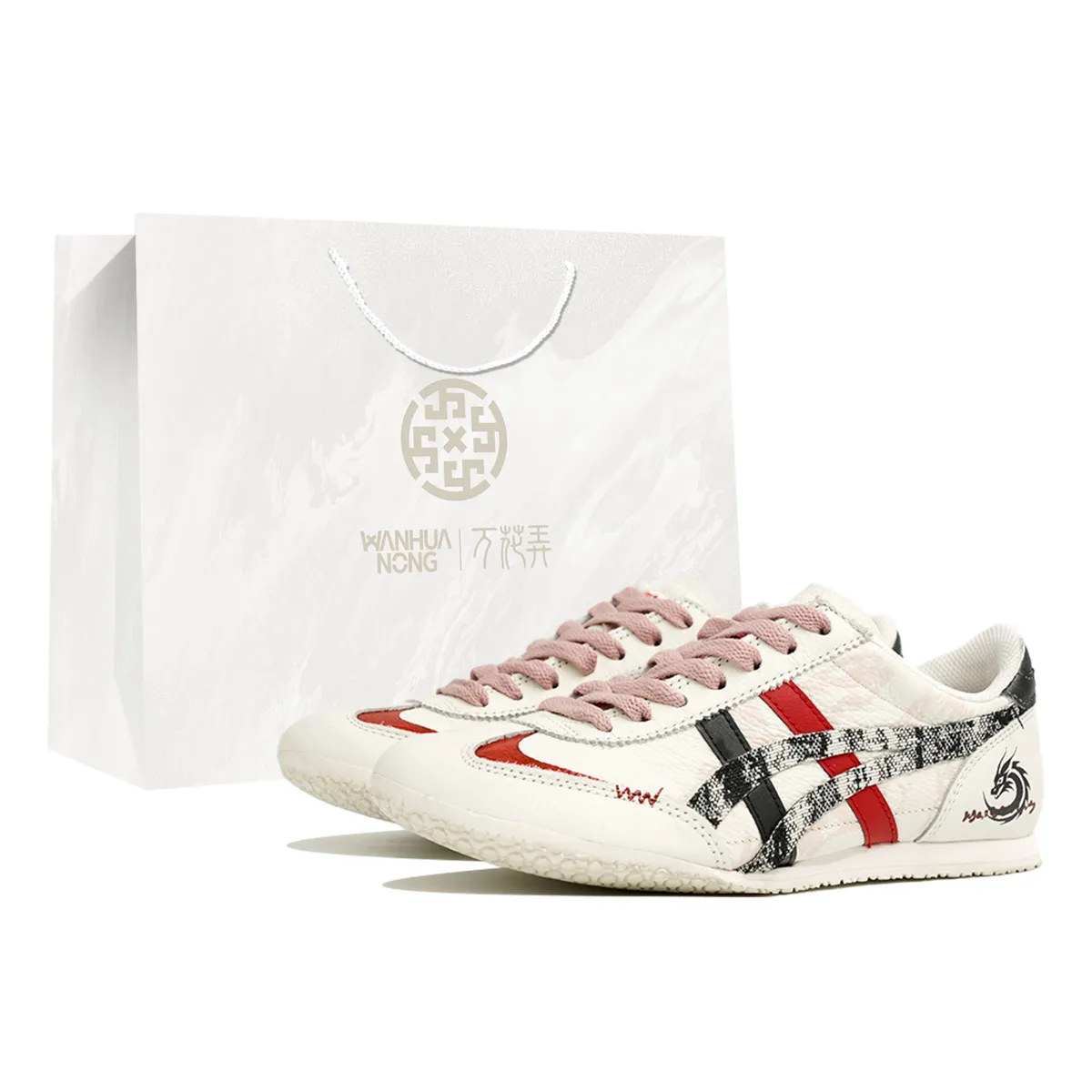 Onitsuka Tiger Machu Racer Kaleidoscope, Pink Blush Dragon Shadow, Shopping Bag Abrasion Resistant Low top Casual Shoes