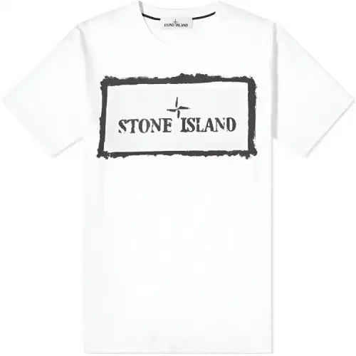 STONE ISLAND T Shirts Men's White Crew Neck Moderate Straight Fit