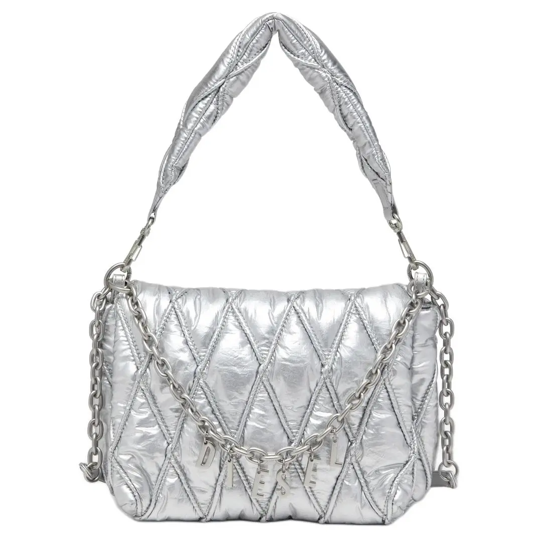 DIESEL Nylon Shoulder Bag Medium Women's Silver