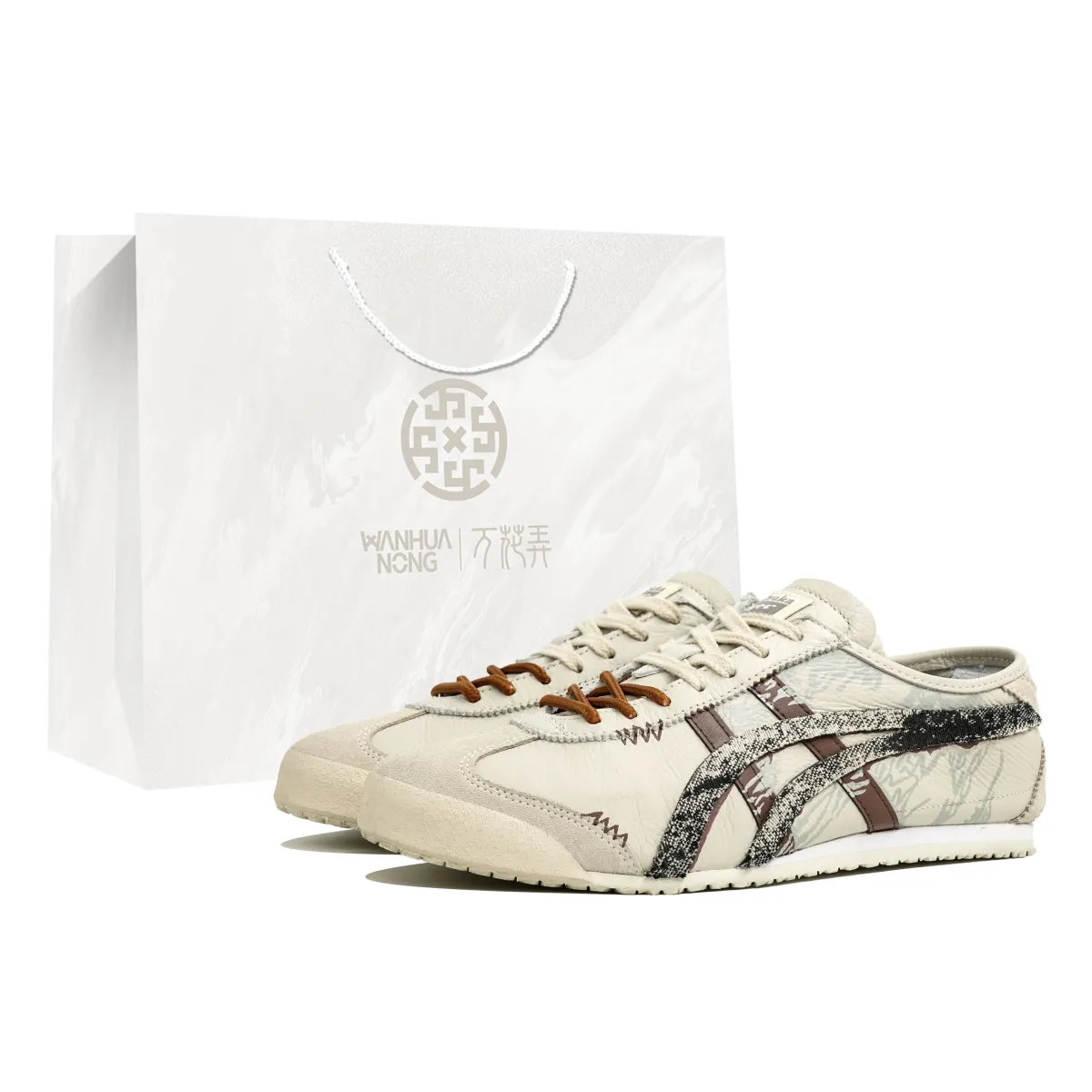 Onitsuka Tiger Mexico 66 Kaleidoscope, Timber Era, Shopping Bag Included Abrasion Resistant Low top Casual Shoes Unisex