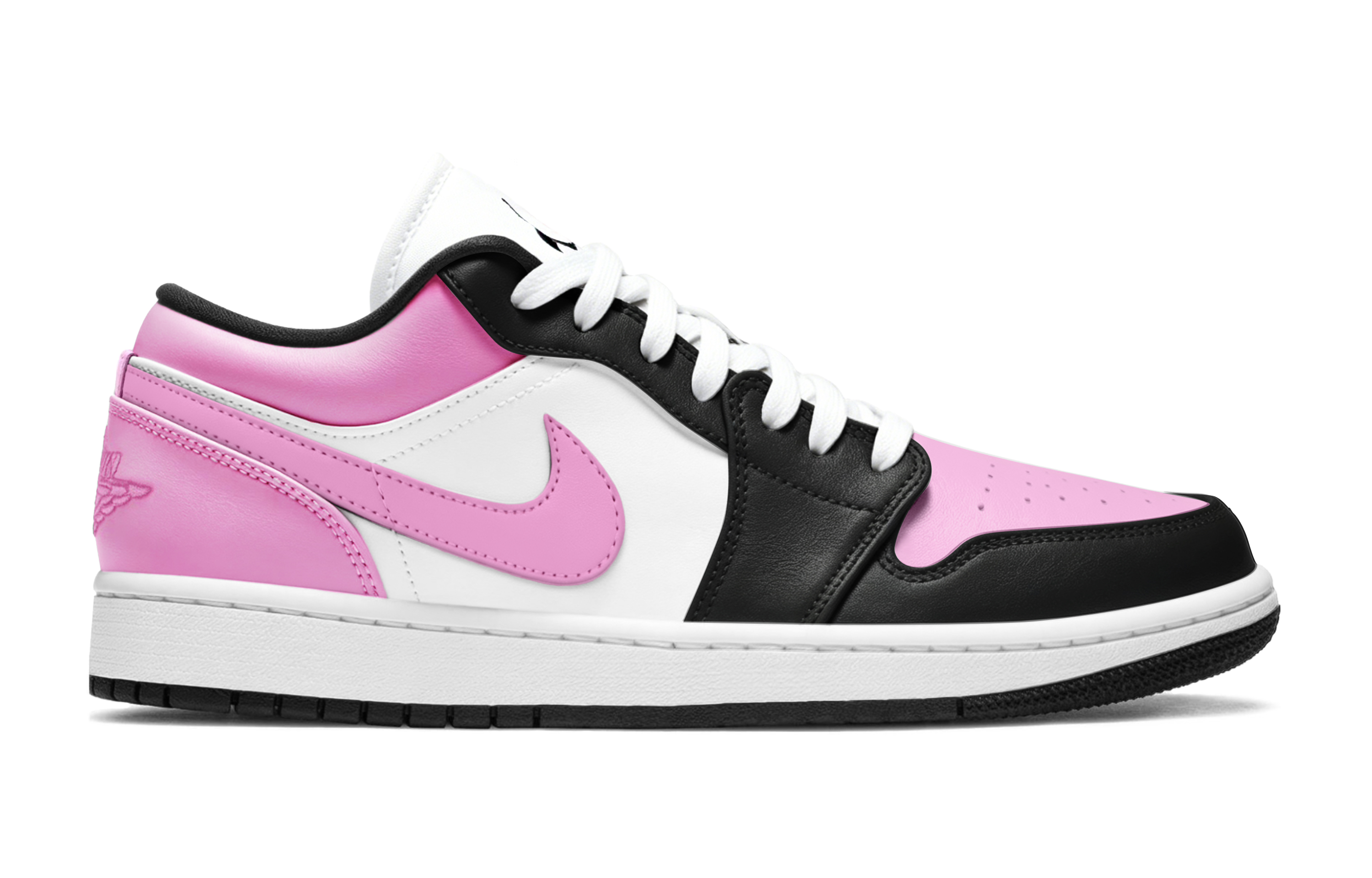 Jordan Air Jordan 1 Fashion Low top Vintage Basketball Shoes Unisex Black White Pink