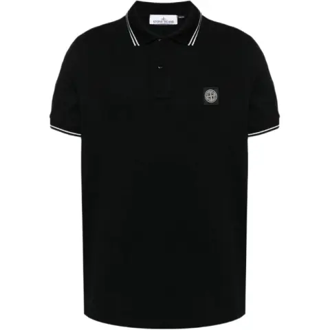 STONE ISLAND Logo Patch Short Sleeved Polo Shirt
