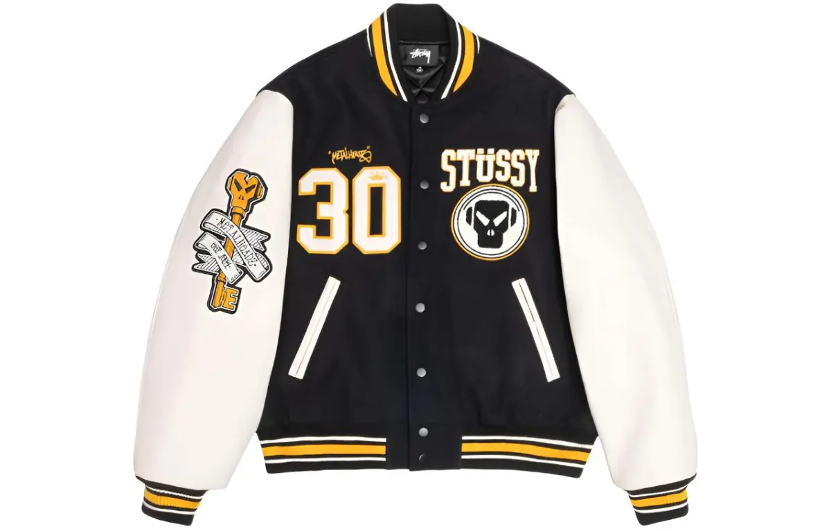 Stussy x Metalheadz SS24 Baseball Jacket Unisex Black