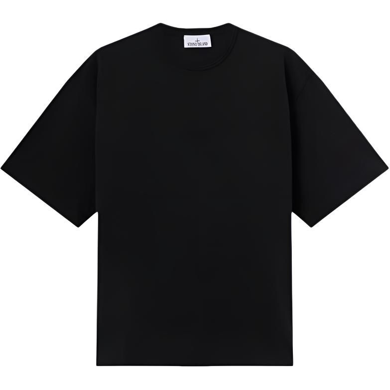 Мужская футболка STONE ISLAND с вышивкой (черная)
