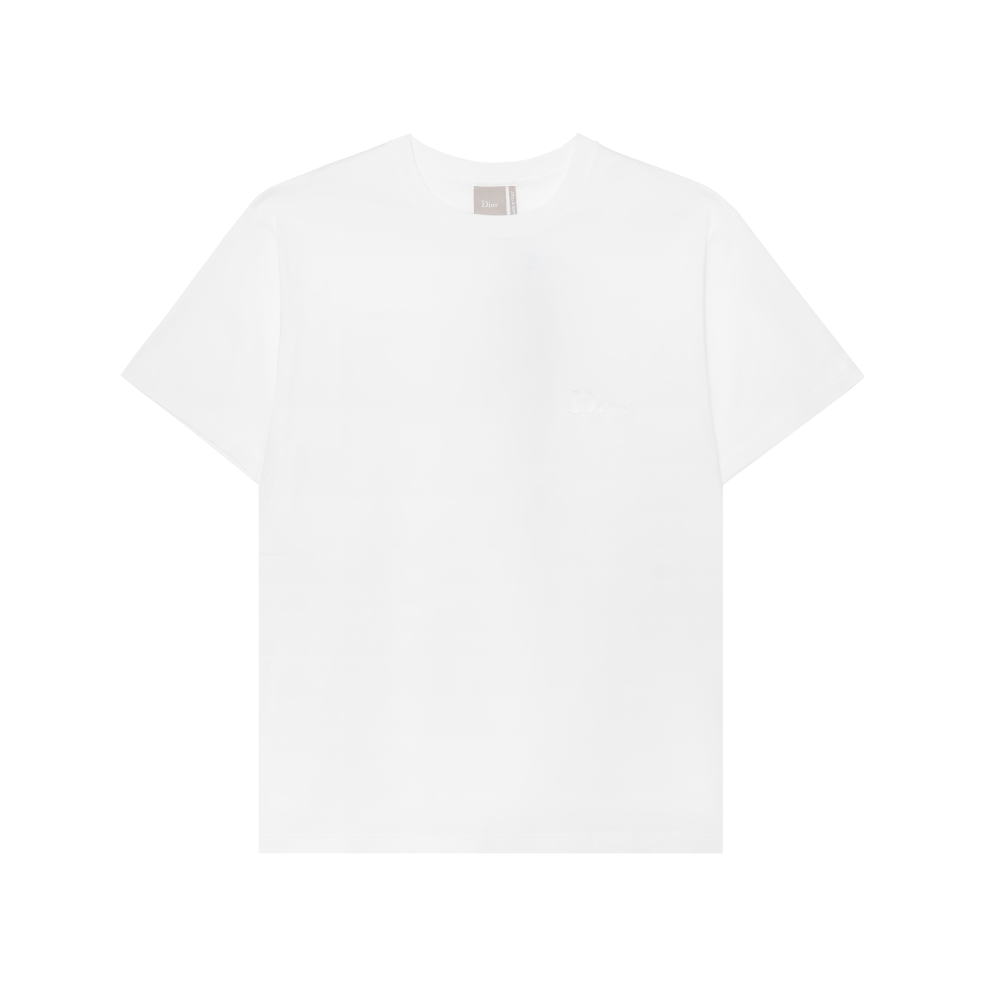 DIOR Dior SS26 Summer Men's Wear Series Cotton Jersey Ribbed Round Neck Solid Color Loose T-shirt Men's Style