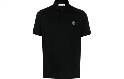 Stone Island Compass-patch piqué polo shirt