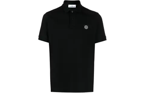 Stone Island Compass-patch piqué polo shirt