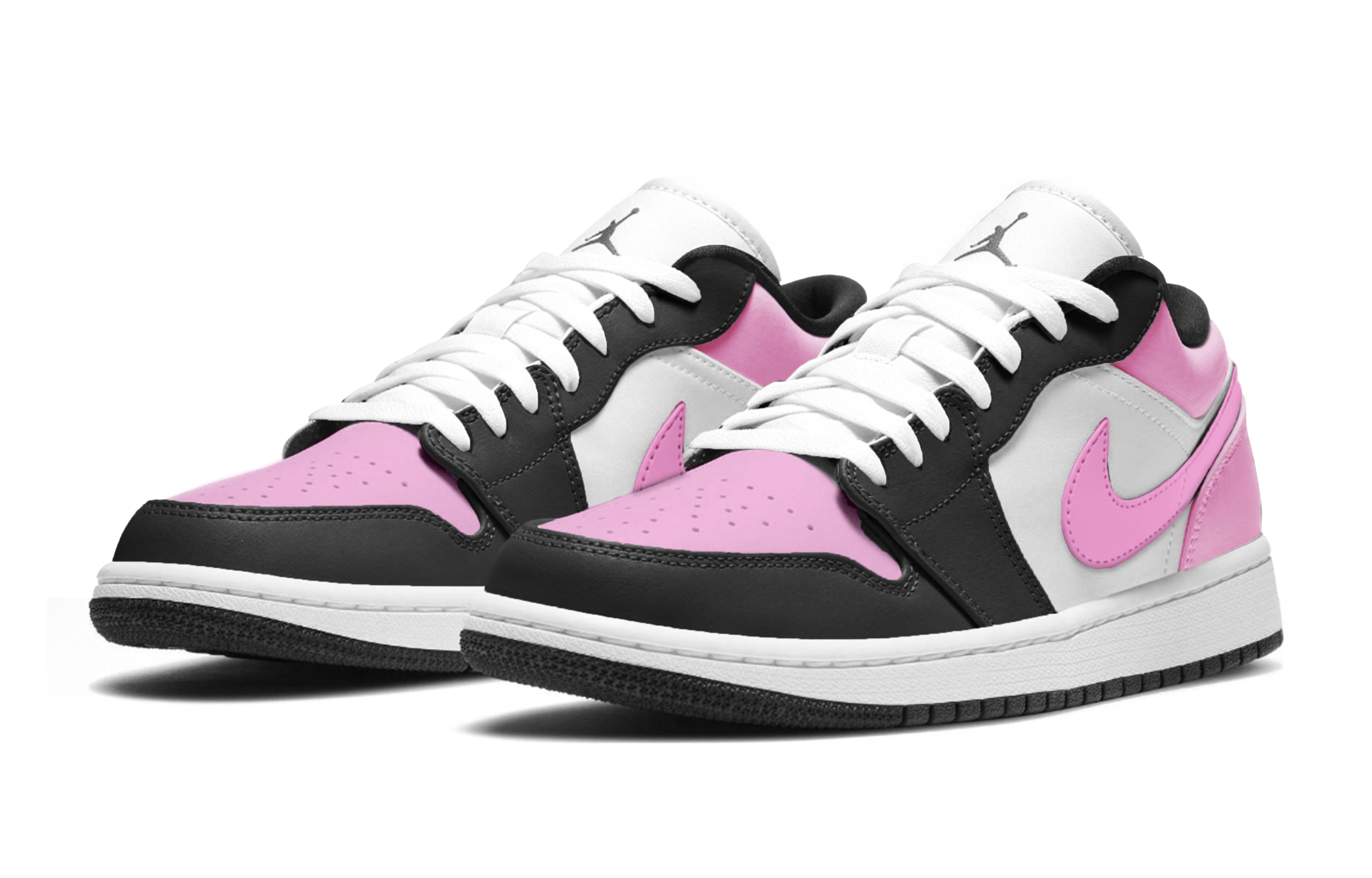 Jordan Air Jordan 1 Fashion Low top Vintage Basketball Shoes Unisex Black White Pink