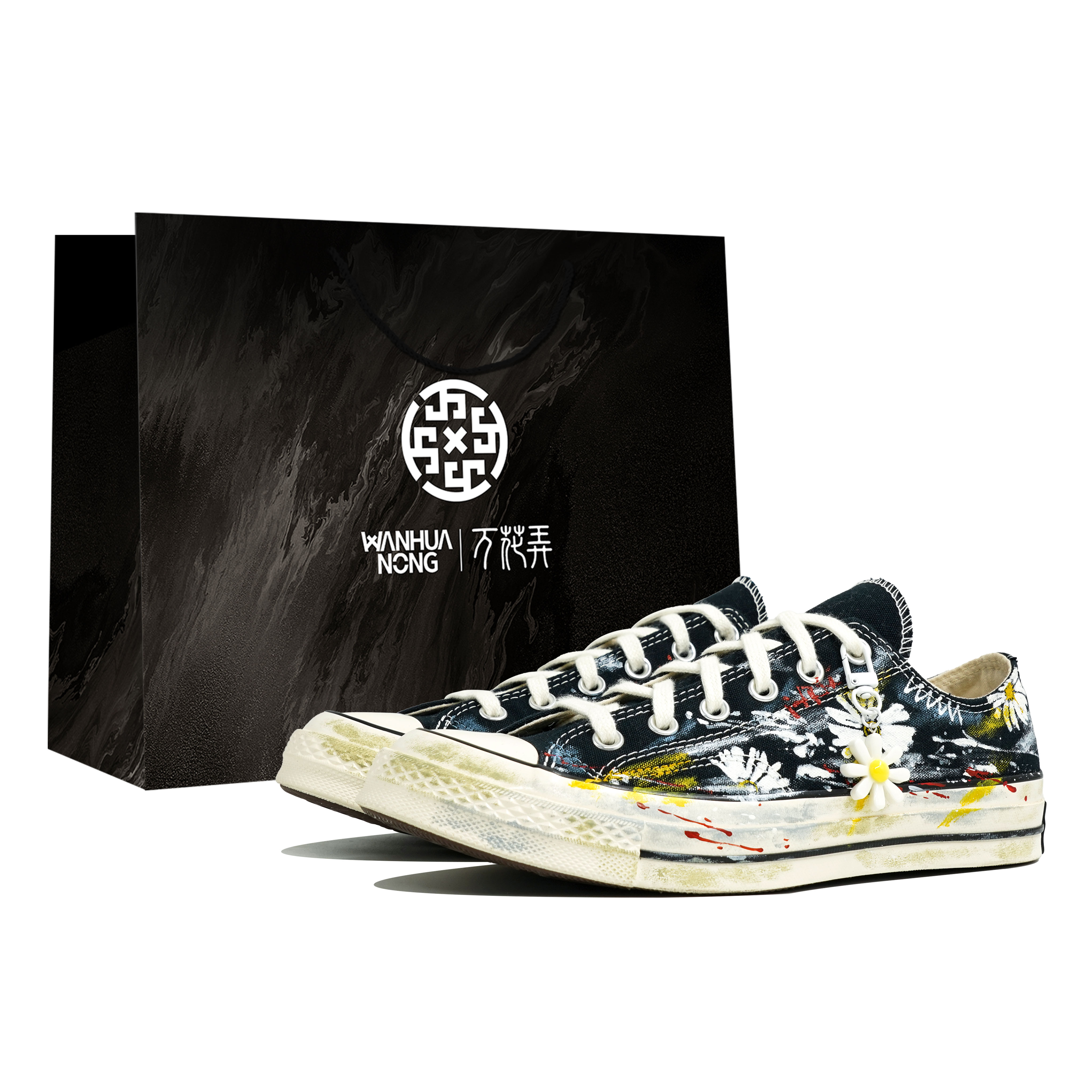 Converse 1970s All Star Kaleidoscope, Blossom Daisy, Shopping Bag Abrasion Resistant Low top Canvas Shoes Unisex