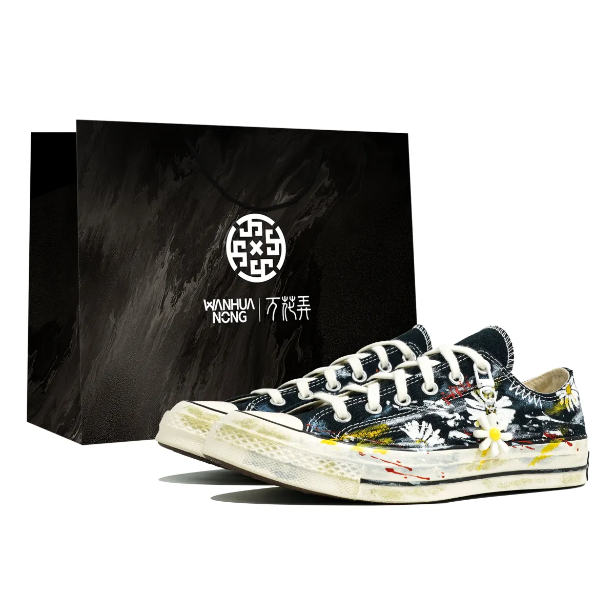 Converse 1970s All Star Kaleidoscope, Blossom Daisy, Shopping Bag Abrasion Resistant Low top Canvas Shoes Unisex
