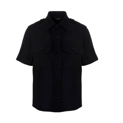 Loro Piana Shirts Women's Black Pointed Collar Moderate Other