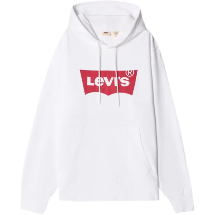 Levi's Sweatshirts Unisex White Hooded (Non-detachable) Moderate