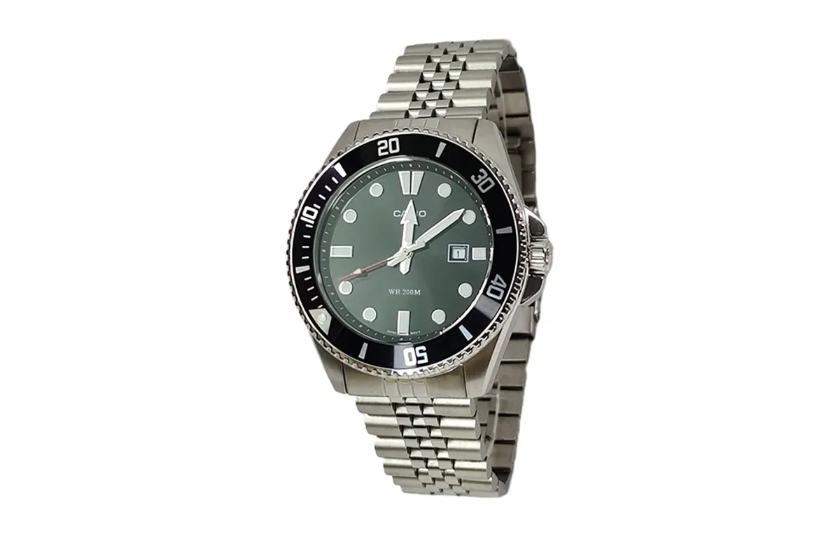 CASIO Custom Collection Quartz Movement Stainless Steel Strap Watch Men's Watches Black Dial