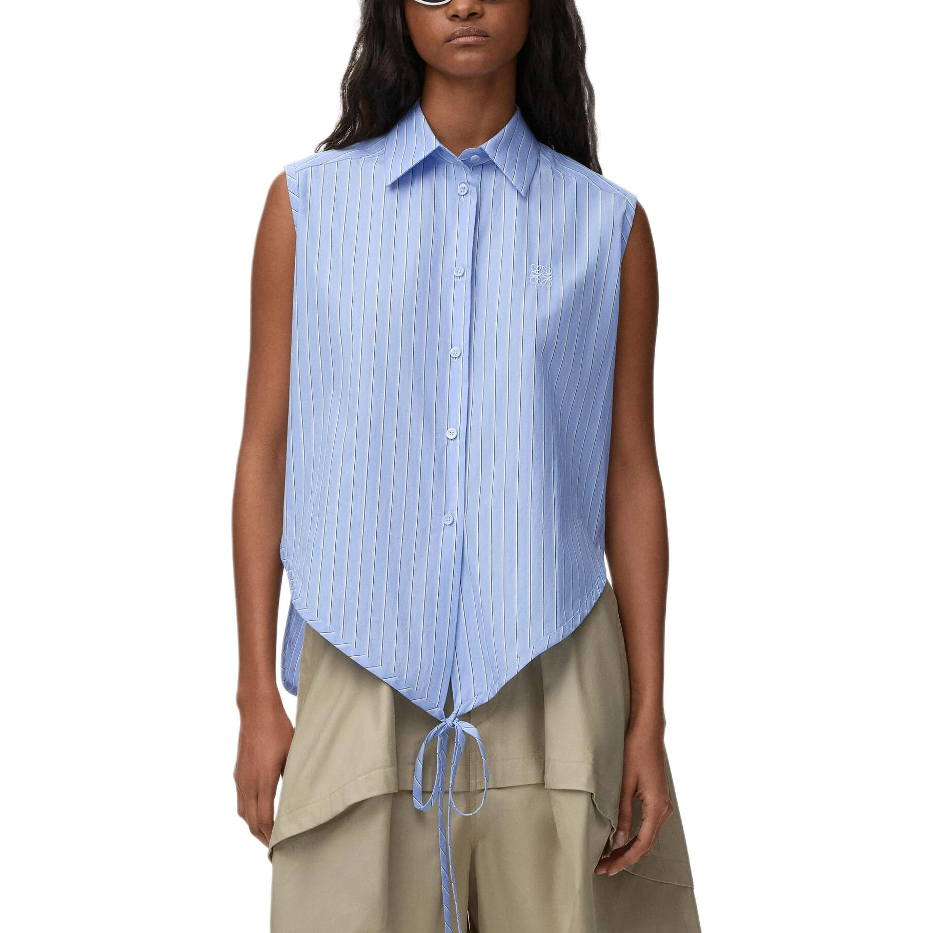 Женская рубашка LOEWE LOEWE SS26 (сине-белая)