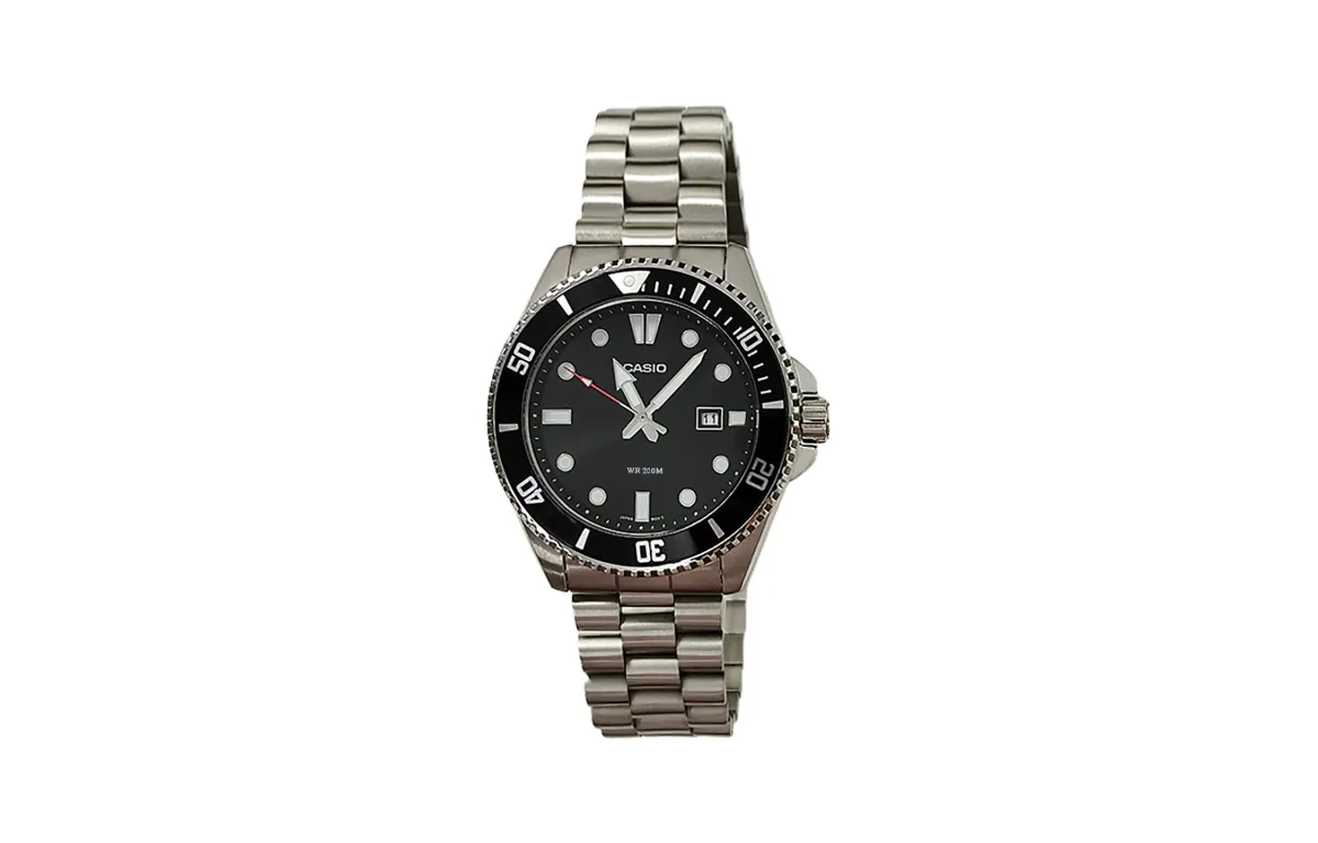 CASIO Custom Collection Quartz Movement Stainless Steel Strap Watch Men's Watches Black Dial