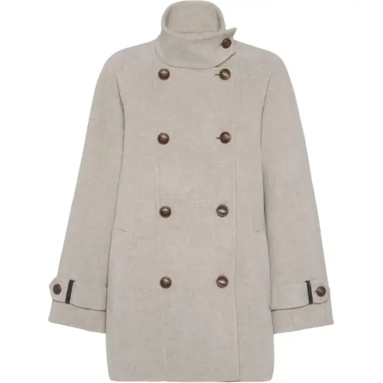 Brunello Cucinelli Double Breasted High Neck Coat