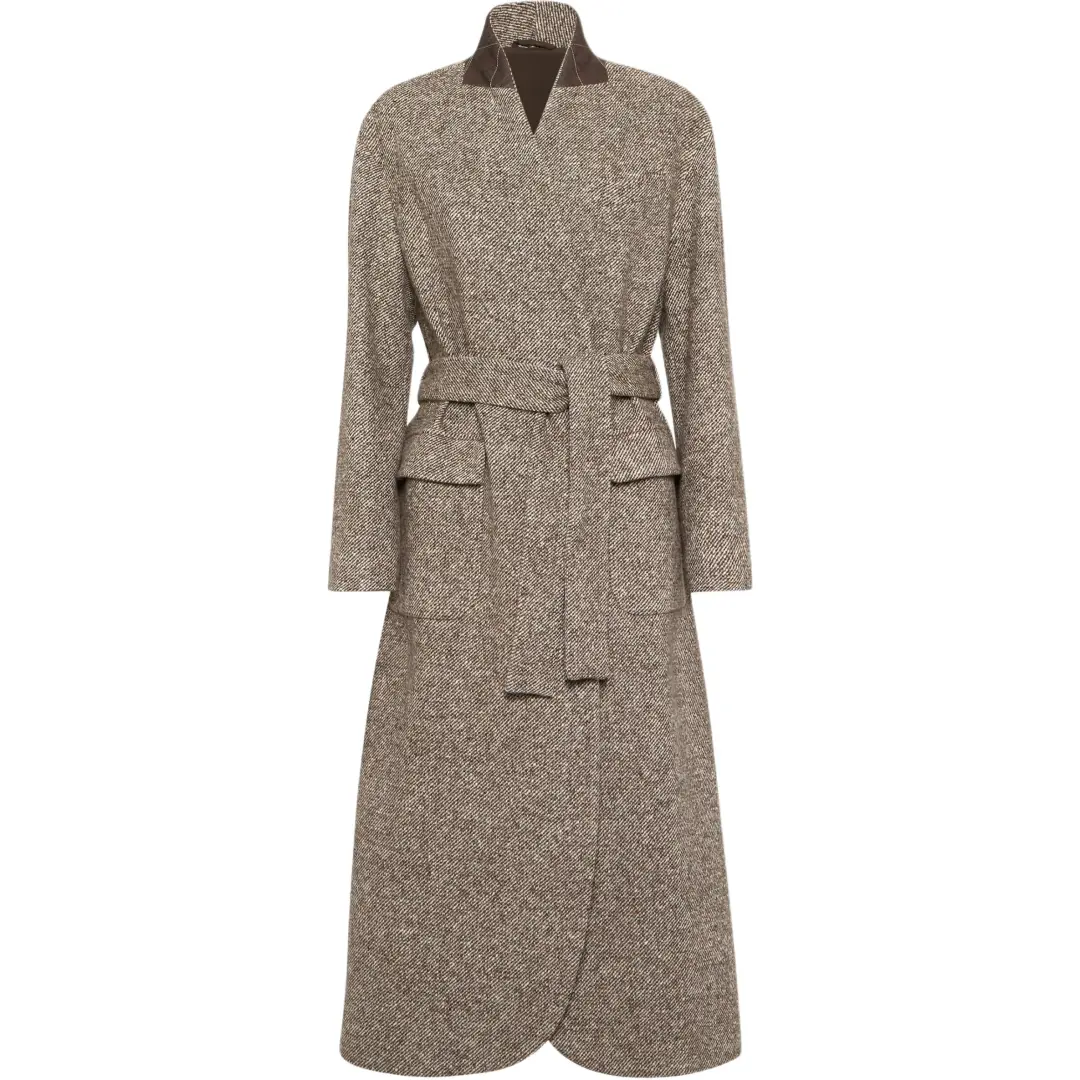 Brunello Cucinelli Long Sleeved Belted Coat