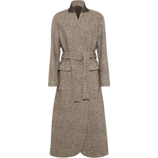 Brunello Cucinelli Long Sleeved Belted Coat