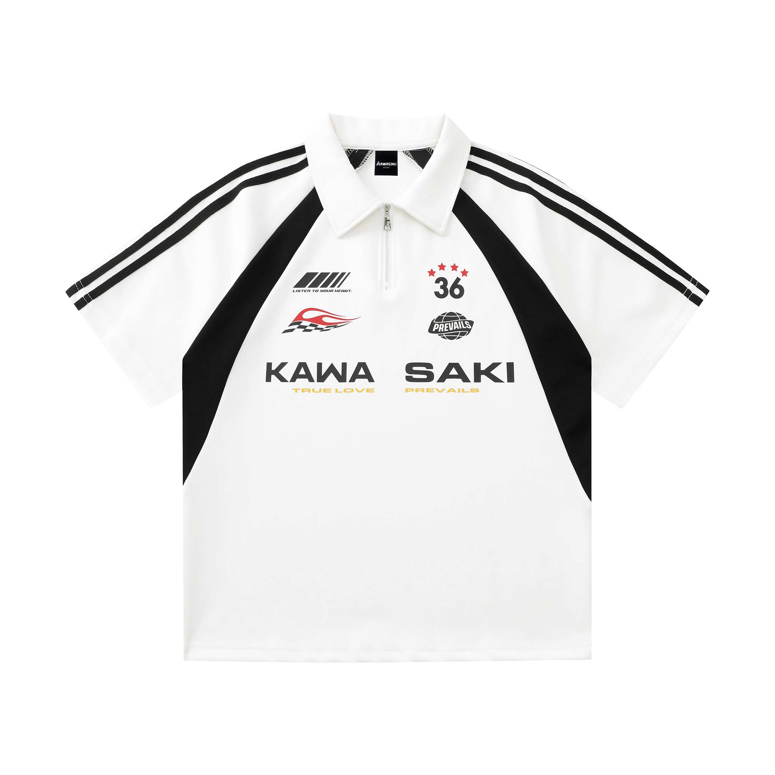 Футболка Kawasaki KS-MDBL3620-YH599 (черно-белая)
