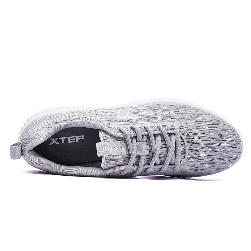 XTEP Cushioning Slip Resistant Lightweight Rebound Low top Running Shoes Men’s Gray White
