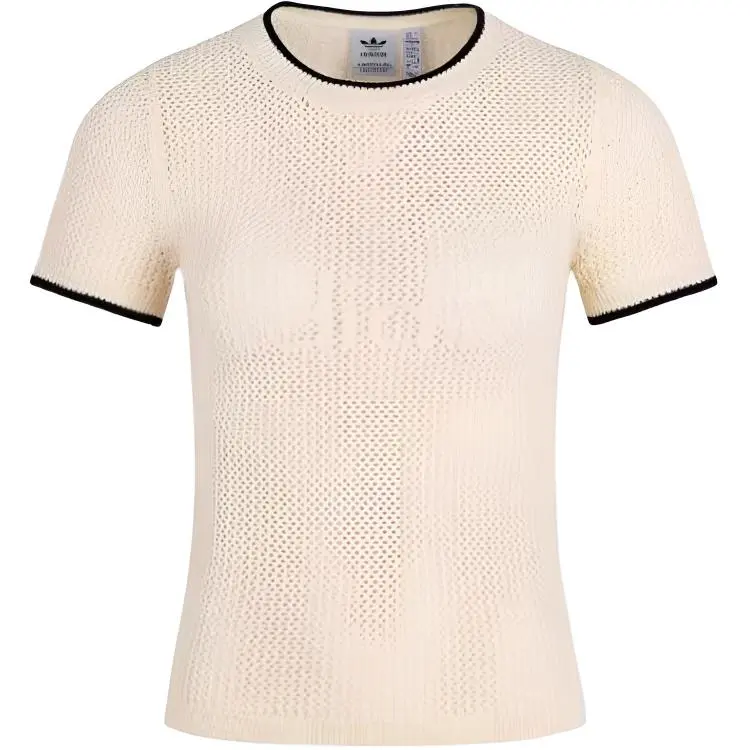 Adidas Women's Premium Crochet Cali T Shirt Wonder White