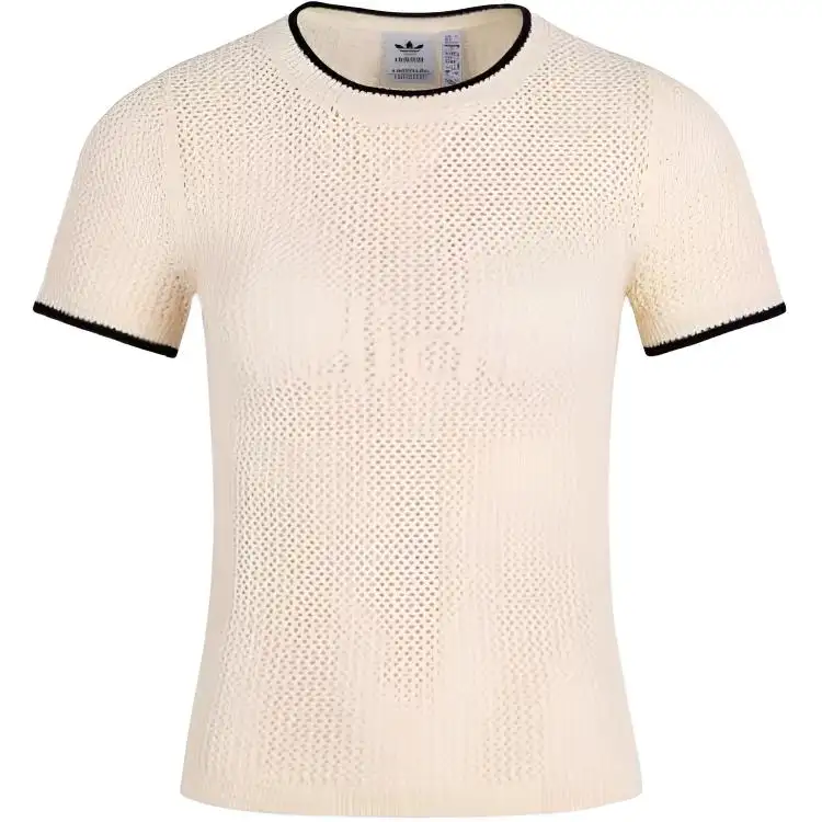Adidas Women's Premium Crochet Cali T Shirt Wonder White