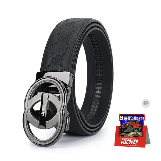 Jeep Cow Leather Zinc Alloy Belts Men's Width 3.5cm