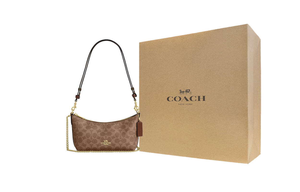 Женская сумка COACH Caitlin 24 (коричневая)