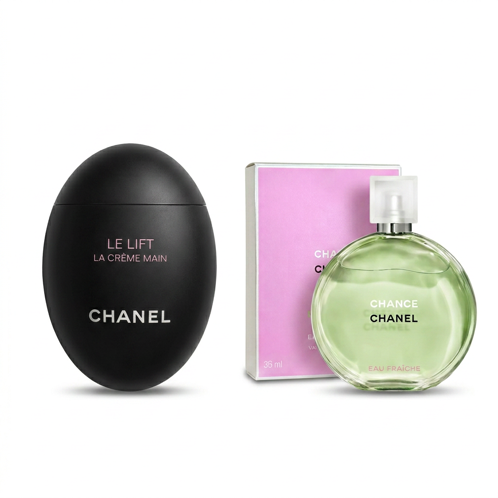 CHANEL Chanel, black hand cream, fresh nutritious floral perfume, set