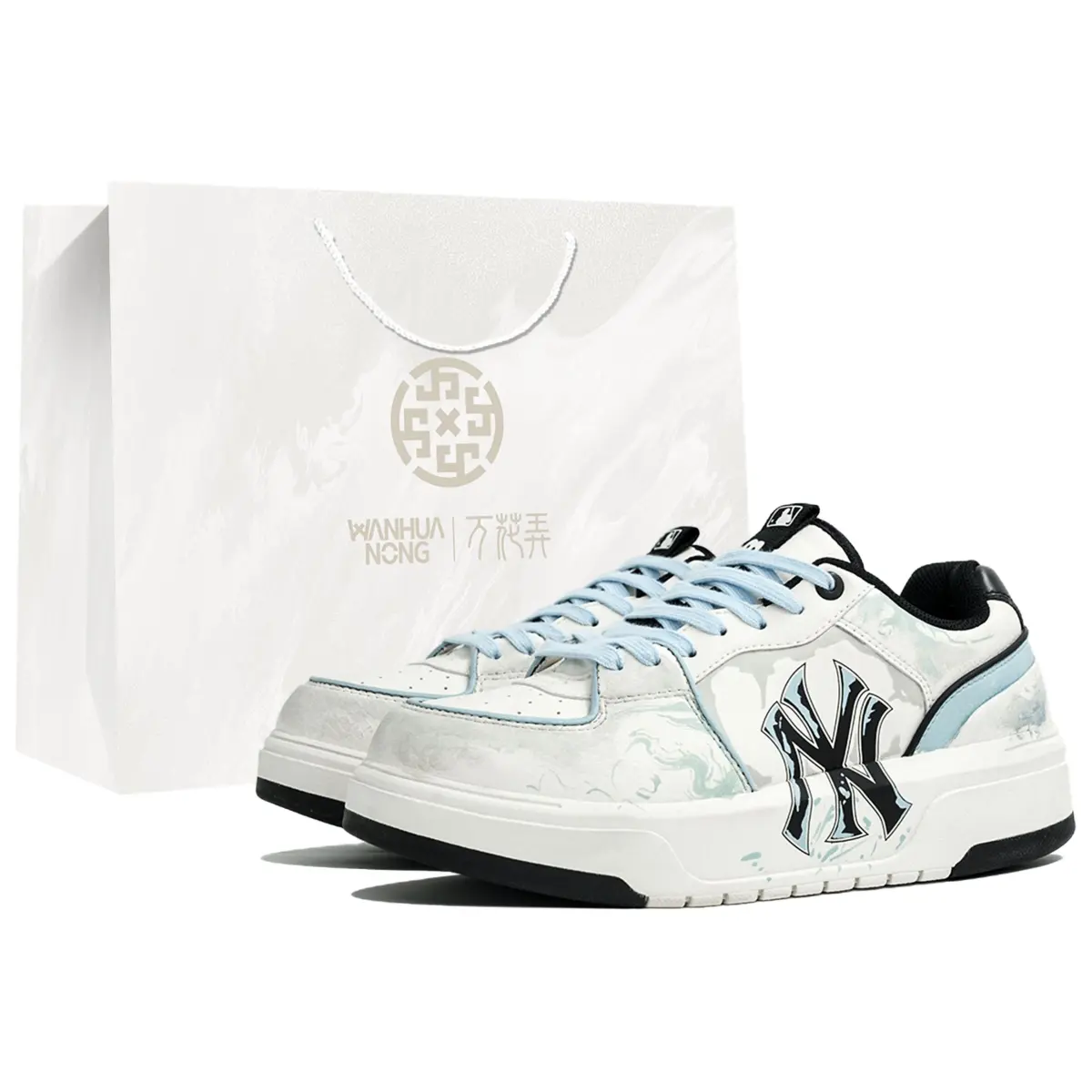 MLB Chunky Liner Kaleidoscope, Splash, Shopping Bag Low top Skateboard Shoes Men's White Blue