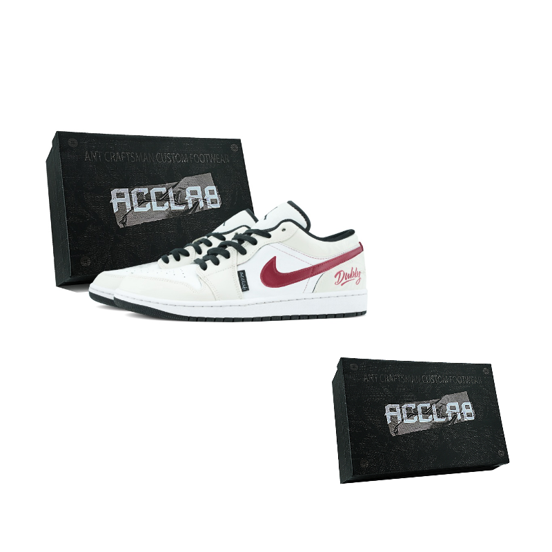 Jordan 1 Low top Vintage Basketball Shoes Men’s Beige White Red