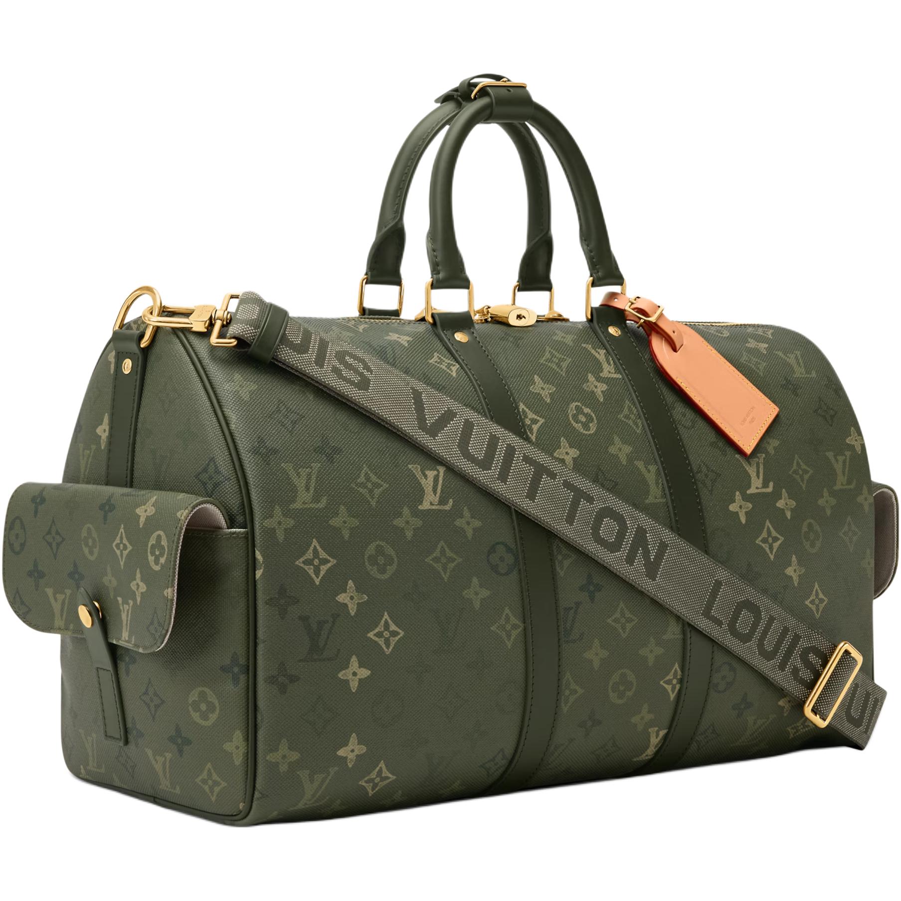 Мужская сумка Louis Vuitton LOUIS VUITTON keepall BANDOULIÈRE 45 Monogram Surplus (хаки) — фото 2