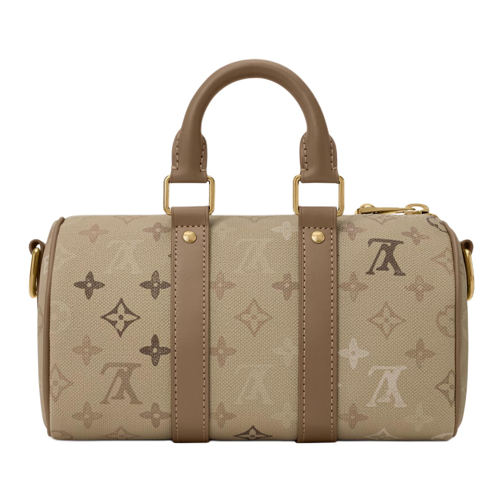 Мужская сумка Louis Vuitton LOUIS VUITTON keepall BANDOULIÈRE 25 Monogram Surplus 25 (бежевая) — фото 3