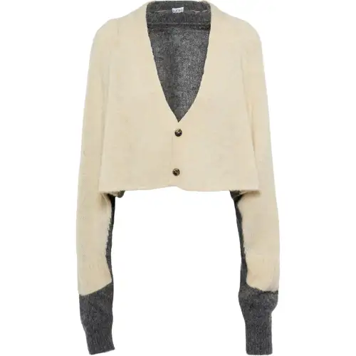 LOEWE Cropped Cardigan 'Yellow/Grey'