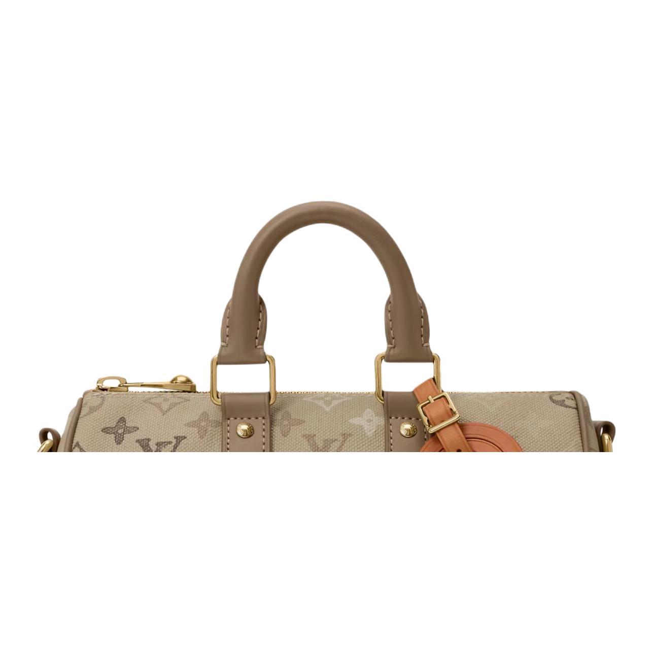 Мужская сумка Louis Vuitton LOUIS VUITTON keepall BANDOULIÈRE 25 Monogram Surplus 25 (бежевая) — фото 6