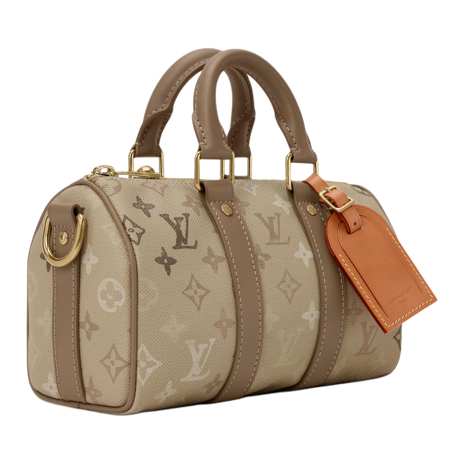 Мужская сумка Louis Vuitton LOUIS VUITTON keepall BANDOULIÈRE 25 Monogram Surplus 25 (бежевая) — фото 2