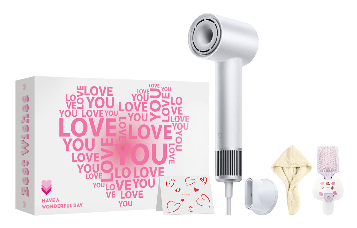 Xiaomi Hair Dryer Gentle Little Hurricane 1600W High Power Negative Ion Hair Care Home Convenient Low Noise High Wind Power Constant Temperature Quick-drying Hot and Cold Air Special for Dormitory Hair Salon Gift Box for Boys and Girls Lovers H501