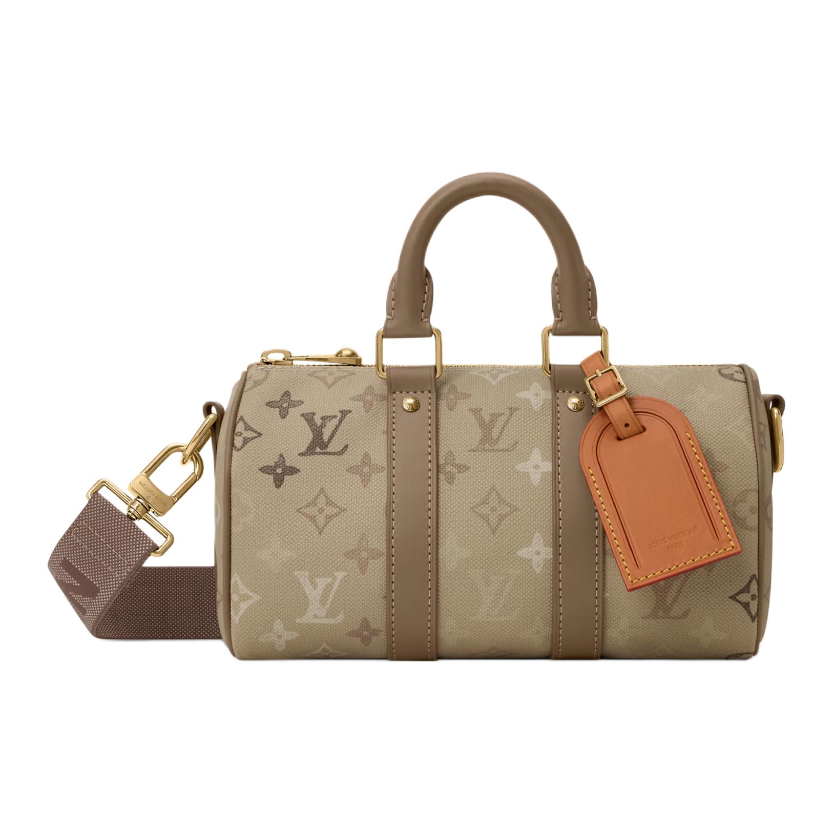 Мужская сумка Louis Vuitton LOUIS VUITTON keepall BANDOULIÈRE 25 Monogram Surplus 25 (бежевая)