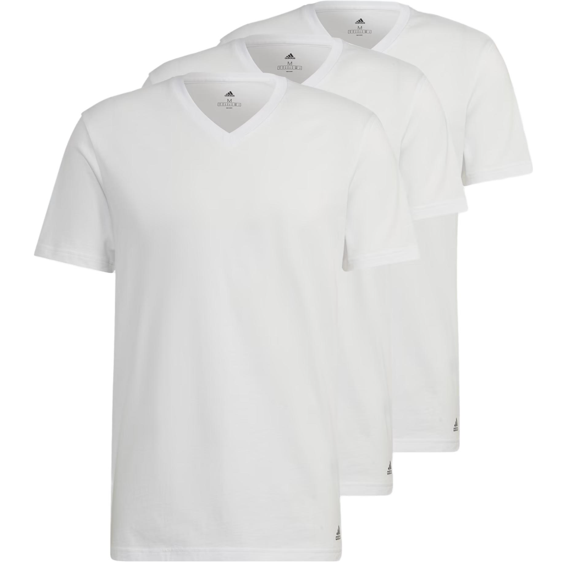 Adidas ACTIVE FLEX COTTON V NECK SHIRT UNDERWEAR T Shirt Men's 3 Pack White