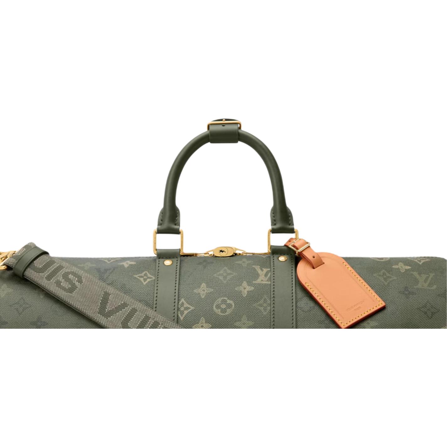 Мужская сумка Louis Vuitton LOUIS VUITTON keepall BANDOULIÈRE 45 Monogram Surplus (хаки) — фото 5