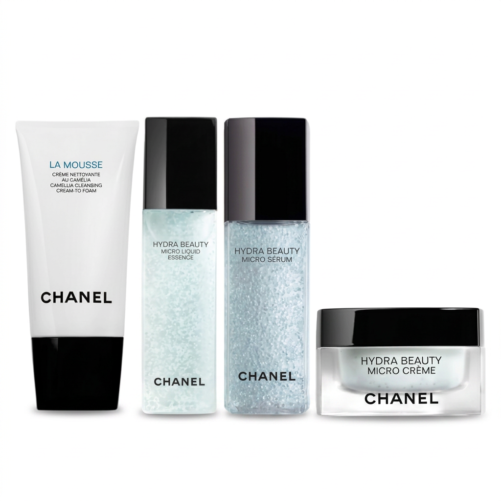 CHANEL Chanel, mountain tea for skin care, set, cleansing milk, essence, moisturizing revitalizing cream, 4 piece set